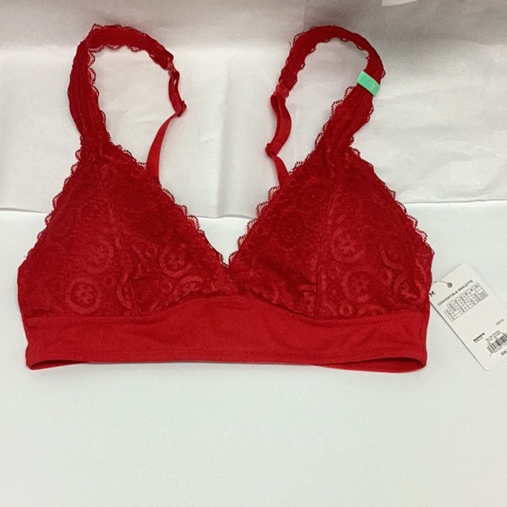 SO Intimates Top Bralette, Size M, Red, Wire-free, NWT